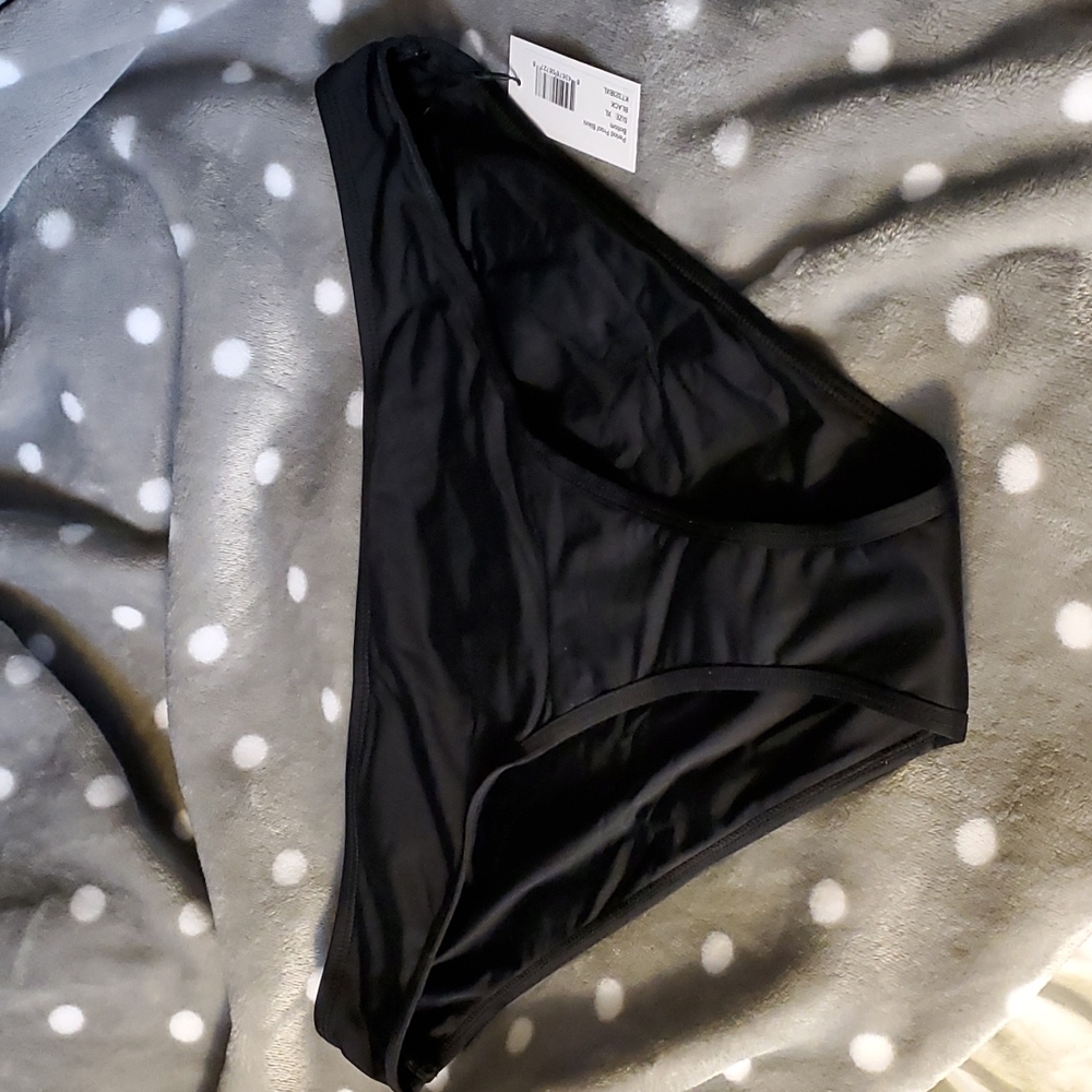 A pair KT period black bikini swim bottoms in XL